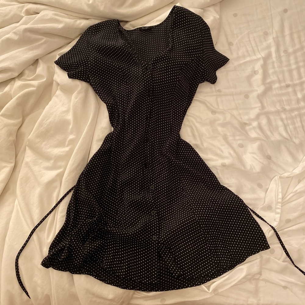 brandy melville black and white polka dot dress!